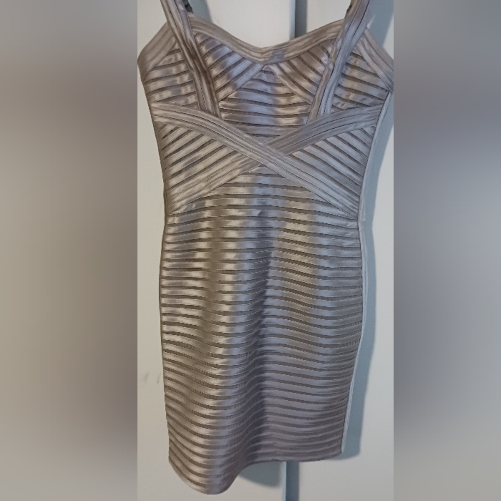 Womans Champagne BCBG bondage dress size 10